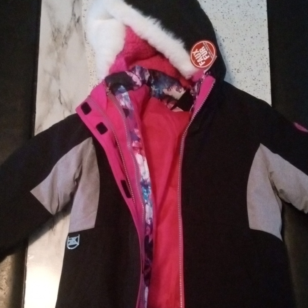 NWT ZeroXposur Pink Girls' Jacket with Faux Fur Hood
